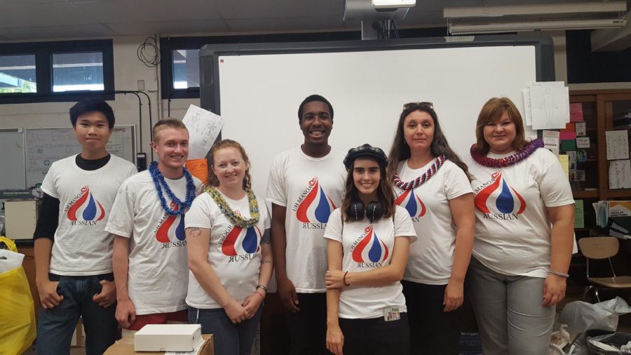 Russian Professors and club members at James Campbell High School. Photo by the Russian Club.