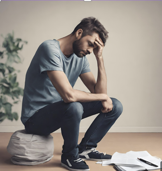 Image portraying a man struggling with mental health