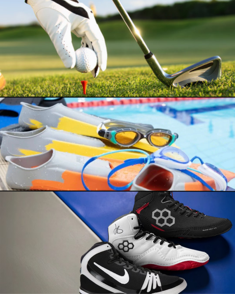 Every Swing, Stroke, and takedown has a story. (Visual by Journey Cesneros; images from DICK'S sporting goods, used for editorial purposes.)
